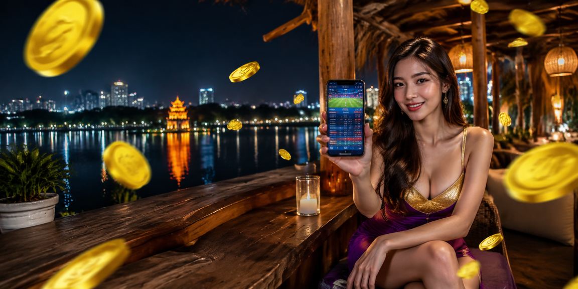 Người dùng Hà Nội xem voucher giải trí trên điện thoại tại quán cà phê