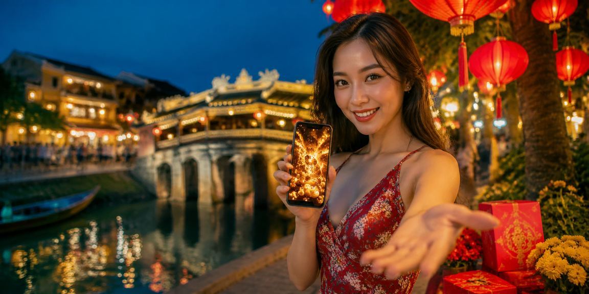 Không khí chợ đêm Hội An minh họa thông tin xổ số và giải thưởng trên 326